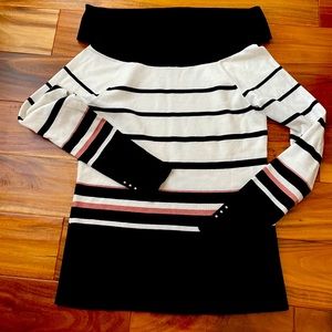 WHBM Foldover Wide Boatneck Sweater